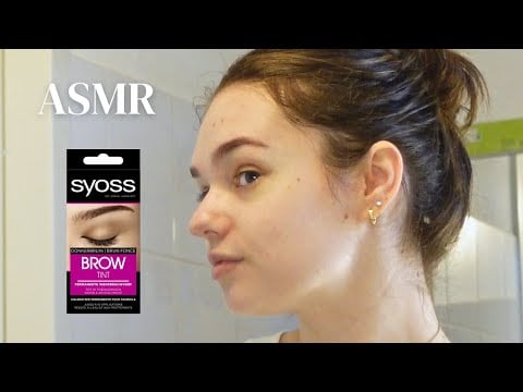 ASMR watch me dye my eyebrows for the first time | whisper voice-over