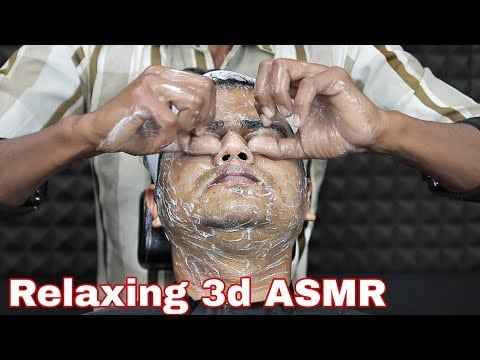 Face Scrub And Cleaning With Head Massage & Neck Crack | home asmr clinic