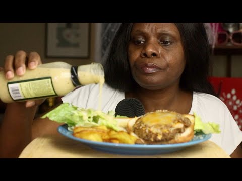 Champagne Pear Vinaigrette ASMR Home Made Veggie Cheese Burger(Eaten While Mating)