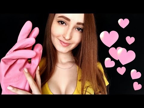 АСМР Резиновые Розовые Перчатки + Триггеры | ASMR Latex Pink Gloves + Triggers