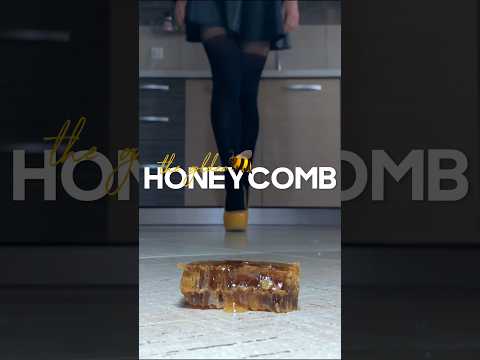 Pea vs. Honeycomb! High Heels Crushing Food! Oddly Satisfying! ASMR