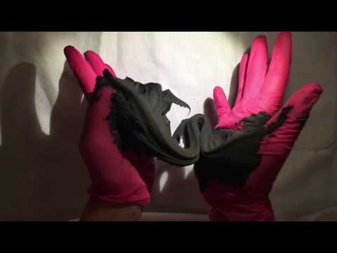 LATEX GLOVES 🙌  PINK ღゝ◡╹)ノ♡  Hands in Latex with sticky clay ღවꇳවღ [[ASMR]]