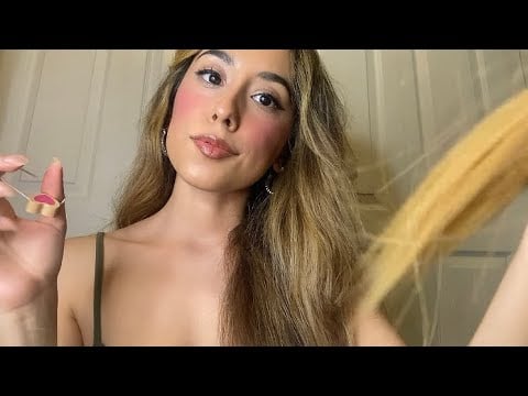 ASMR Giving You A Slick Back Ponytail RP (brushing & baby hair fixing) 