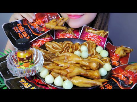 ASMR CHÂN GÀ VÀ TAI HEO Ủ VỊ | flavored chicken feet and flavored pig ears | LINH-ASMR