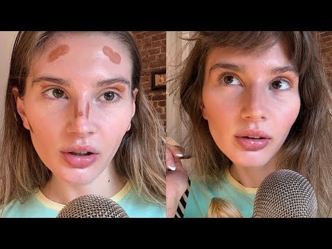 ASMR everyday natural glowy make up/ skincare routine (tapping + rambling)