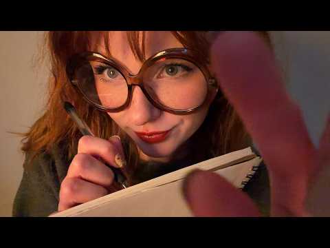 asmr - let me study you 📝 🔍 measuring , writing , upclose mumbling and inaudible whispers