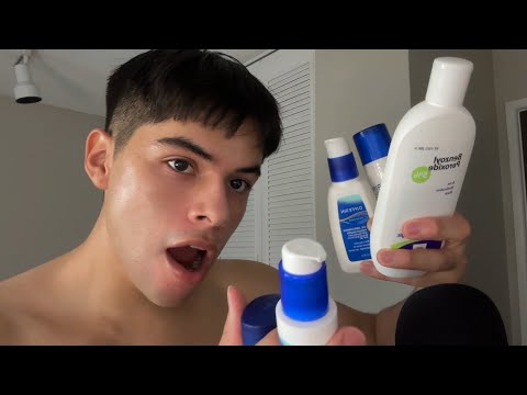 ASMR doing my skincare routine
