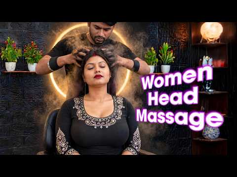 Relaxing Women Head Massage ASMR for Deep Sleep & Stress Relief | ASMR Scalp Massage For Relaxation