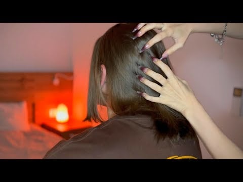 ASMR Girl Plays With Your Hair 💕 Long Nails, Brushes, Scissors & Tingles for Sleep