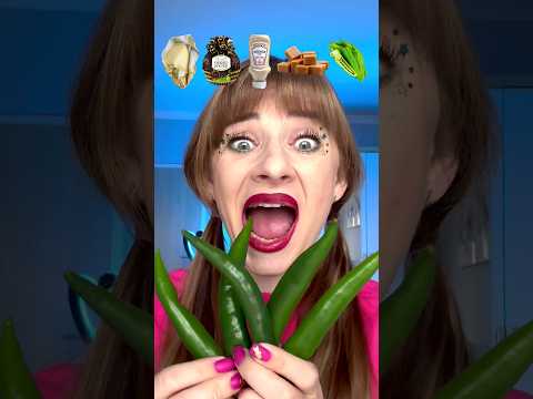 ASMR Emoji Eating Pepper, Sauce, Butter Mukbang #shorts