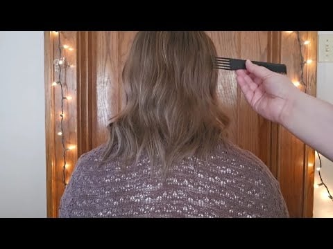 🦢 ASMR Light Touch Hair Play w/Perfecting, Back Scratching + Hair Brushing 🦢