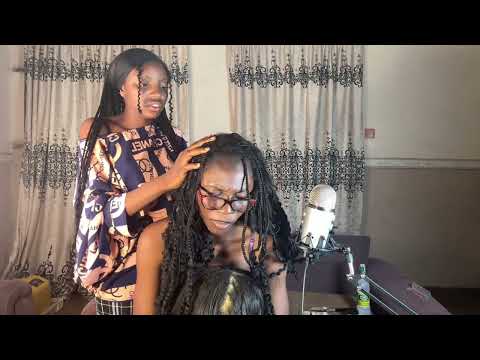 ASMR MY SISTER PUT ME TO SLEEP WITH AGGRESSIVE SCALP SCRATCHING AND HAED MASSAGE, EAR CLEANING