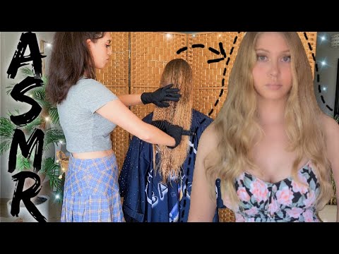 ASMR | Hair Cut & Hair Play for Deep Sleep. (Brushing Hair with Latex Gloves and Lotion) No TALKING