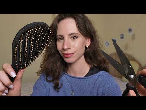ASMR Haircut Roleplay | Snipping, Spray Sounds, Hand Movements