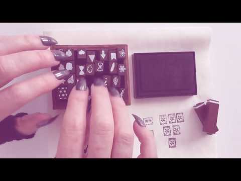 Long NAILS ❗ ❤Tapping❤Tingles❤ Playing with Rubber  Stamps✴ [[ASMR]]