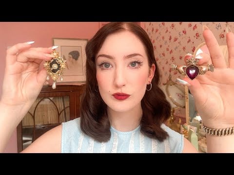 ASMR ~ my vintage brooch collection ~ gentle tapping and whispers 😌
