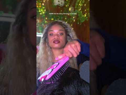 ASMR Hairbrushing VS Scalp scratching 😳 #shorts #asmr #asmrsound