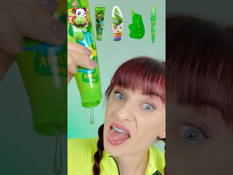 ASMR Only One Color Green, Gummy, Jelly, Candy Spray  #mukbang #eating