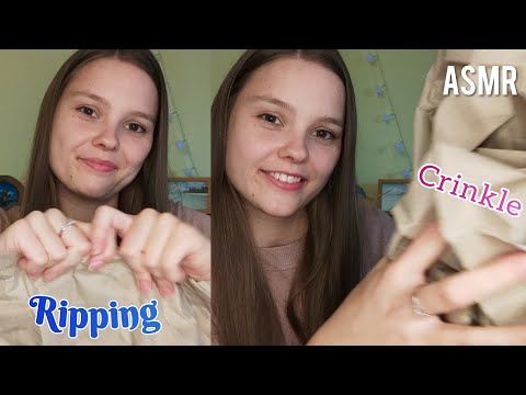 ASMR Paper Ripping & Crinkling (No Talking, Ear to Ear Sounds)