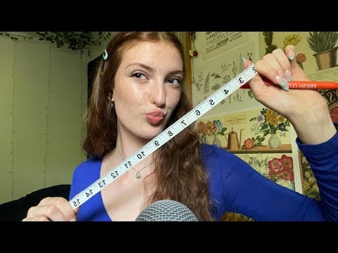 QUICK CUT face inspection unpredictable ASMR (measuring, writing, personal attention, mouth sounds)