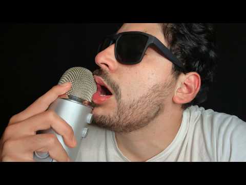 ASMR Extremely Tingly Echoed Mouth Sounds With Beard Scratching