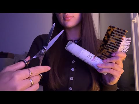 ASMR Hairplay ✂️🎀 | lofi, haircut, hair clipping, braiding