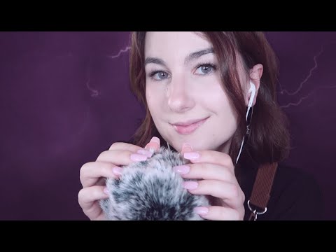 ASMR Fluffy Mic Brushing (Audible & Inaudible Whispering)