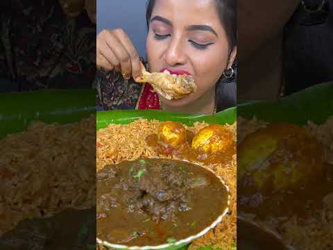 ASMR Eating Spicy Chicken Biryani,Tawa Liver Fry,Curry,Egg Big Bites ASMR Eating Mukbang Challenge