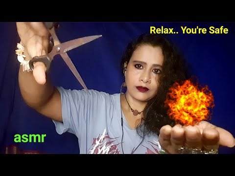 Negative Energy Cutting Eating & Plucking ASMR 🌌 |Repeating “Relax” to Put You to Sleep |Asmr Ghosal