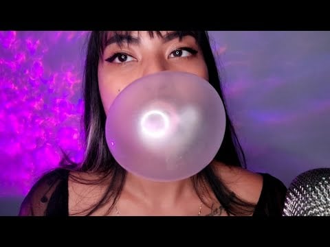ASMR Dubble Bubble Gum Chewing Big Bubbles Snapping Popping Sounds