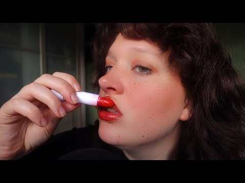 ASMR lip balm ''eating'', application and whispers (intense mouth sounds)