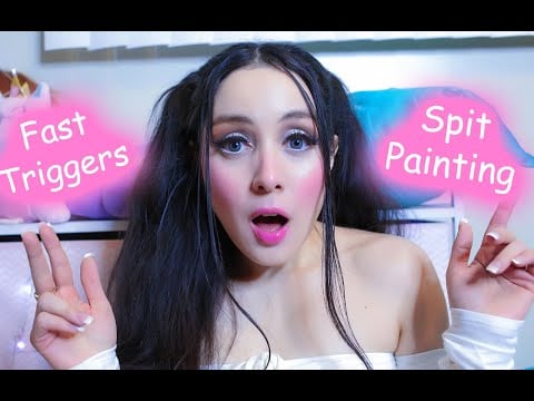 ASMR - Fast Trigger Spit Painting & Mouth Sounds