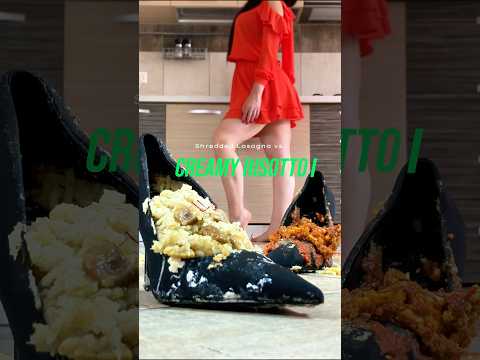 Crushing Italian Food in High Heels! Oddly Satisfying! ASMR