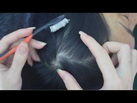 ASMR Relaxing Sounds With Hair Parting, Scalp Scratching On Real Person For Anxiety Relief