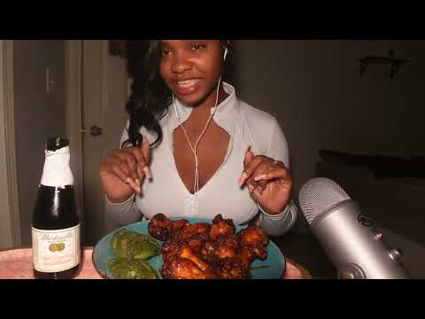 ASMR Eating Wings & Story Time