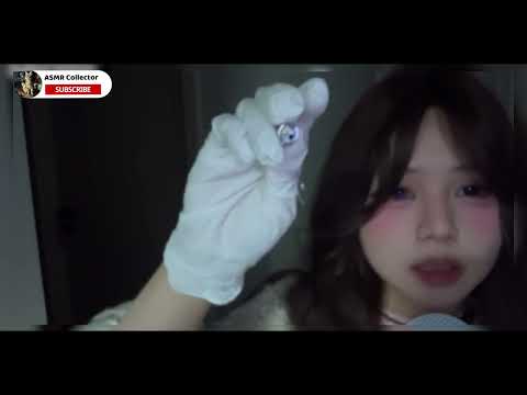 ASMR🎧｜Whispering to check your eyes｜White medical gloves｜Mouth sounds｜Lighting