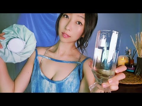 [ASMR] Too Hot to Sleep? Let Me Cool You Down 🧊🌙 Late Night Cooling Care