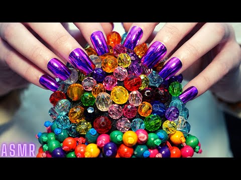 Asmr Mic Scratching - Brain Scratching & Tapping with Rhinestones & Long Nails -No Talking for Sleep