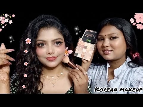 ASMR | Sister Doing My Korean Makeup & Hairstyle | 💄🫰🏻