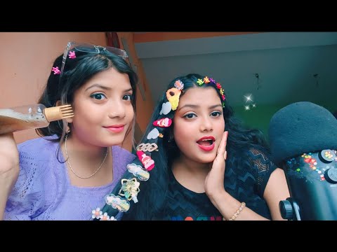 ASMR | Sister Doing My Hair Play And Clipping My Hair |