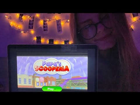 ASMR - Let’s Play Papa’s Scooperia! (close whispers, mouth sounds, hand movements)