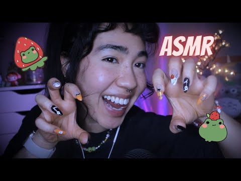 30 MINUTOS de ASMR com UNHAS LONGAS | Nail tapping, sons de tecido, mouth sounds e mais