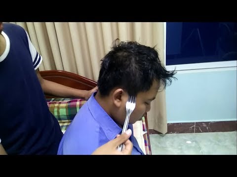 Relaxing Head Massage with Fork and Sticks by brother - Intense ASMR