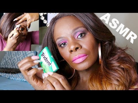 Creating Freaking Eyebrows 😱Makeup ASMR Chewing Gum 💄🎁