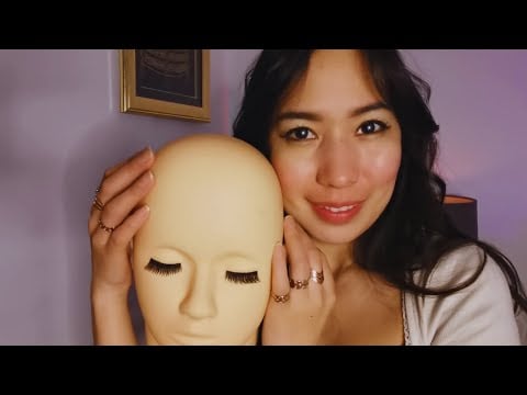 Sweet girl helps you to sleep while whispering ear to ear ASMR
