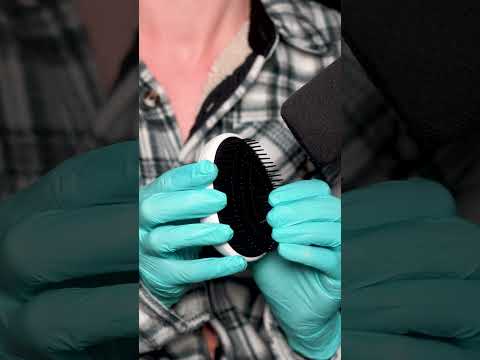 ASMR hairbrush trigger for tingles!  #asmr  #gloves #tingles