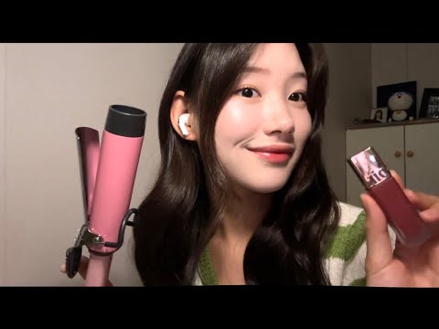 [ASMR] Self make up💄+ 헤어 스타일링♡ 꿀팁 가득 메이크업 영상 asmr tingles 시각적 팅글