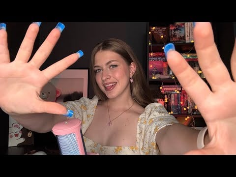 ASMR Hand Movements & Mouth Sounds for Sleep •☆• soft whispers, tongue clicking, kisses, plucking
