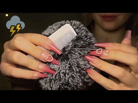 1 HOUR INTENSE Scalp Check with Rain Sounds [ASMR] for Study, Tingles, Relaxation
