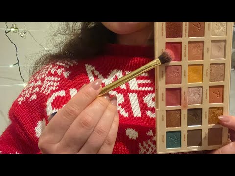 ASMR doing your makeup for Christmas party🎄🤶 no talking 